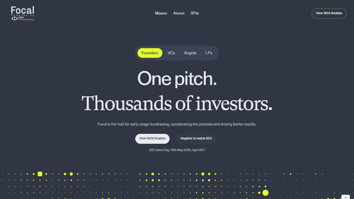 Focal VC website built in Webflow