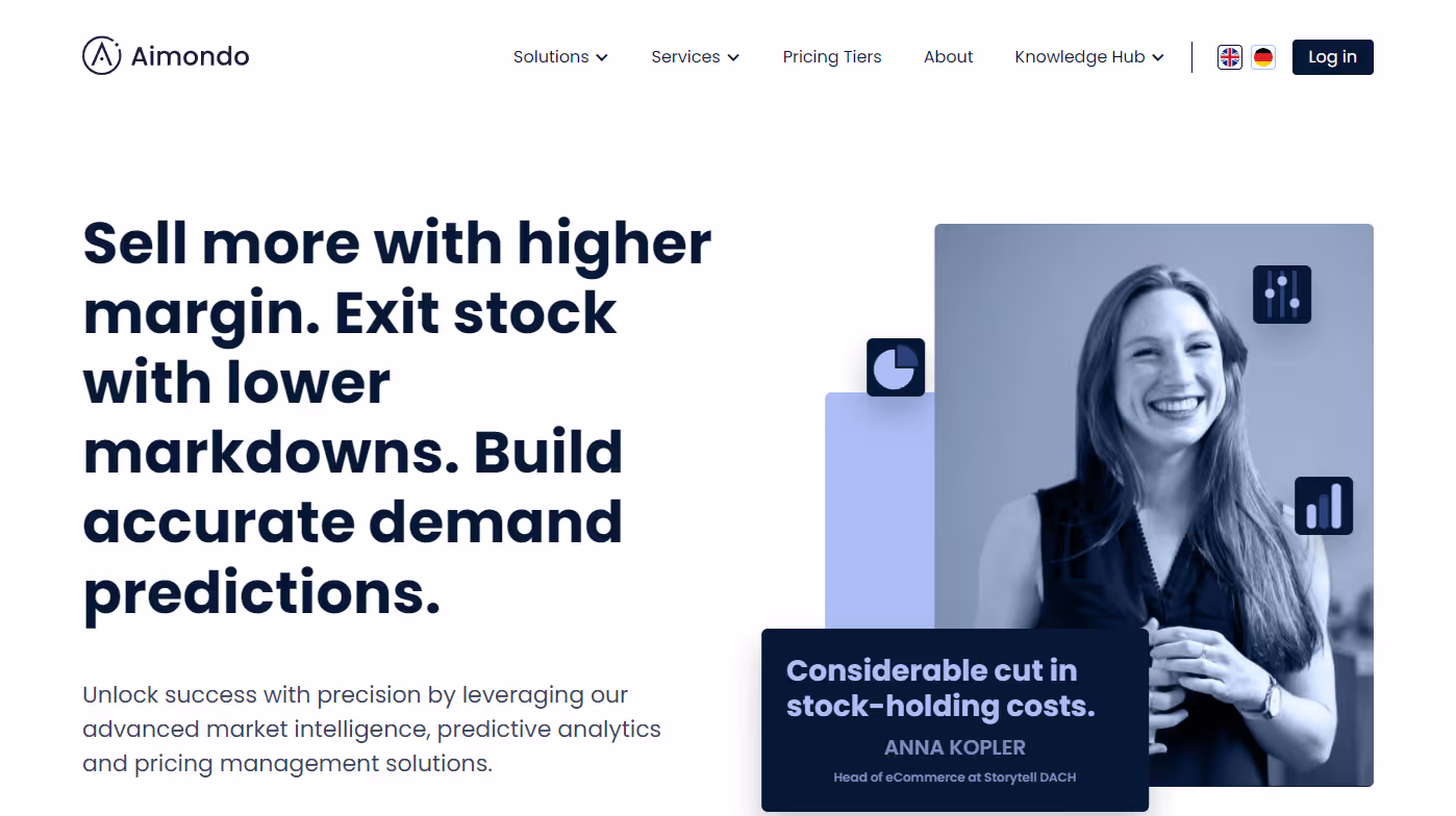 AIMONDO pricing platform website built in Webflow