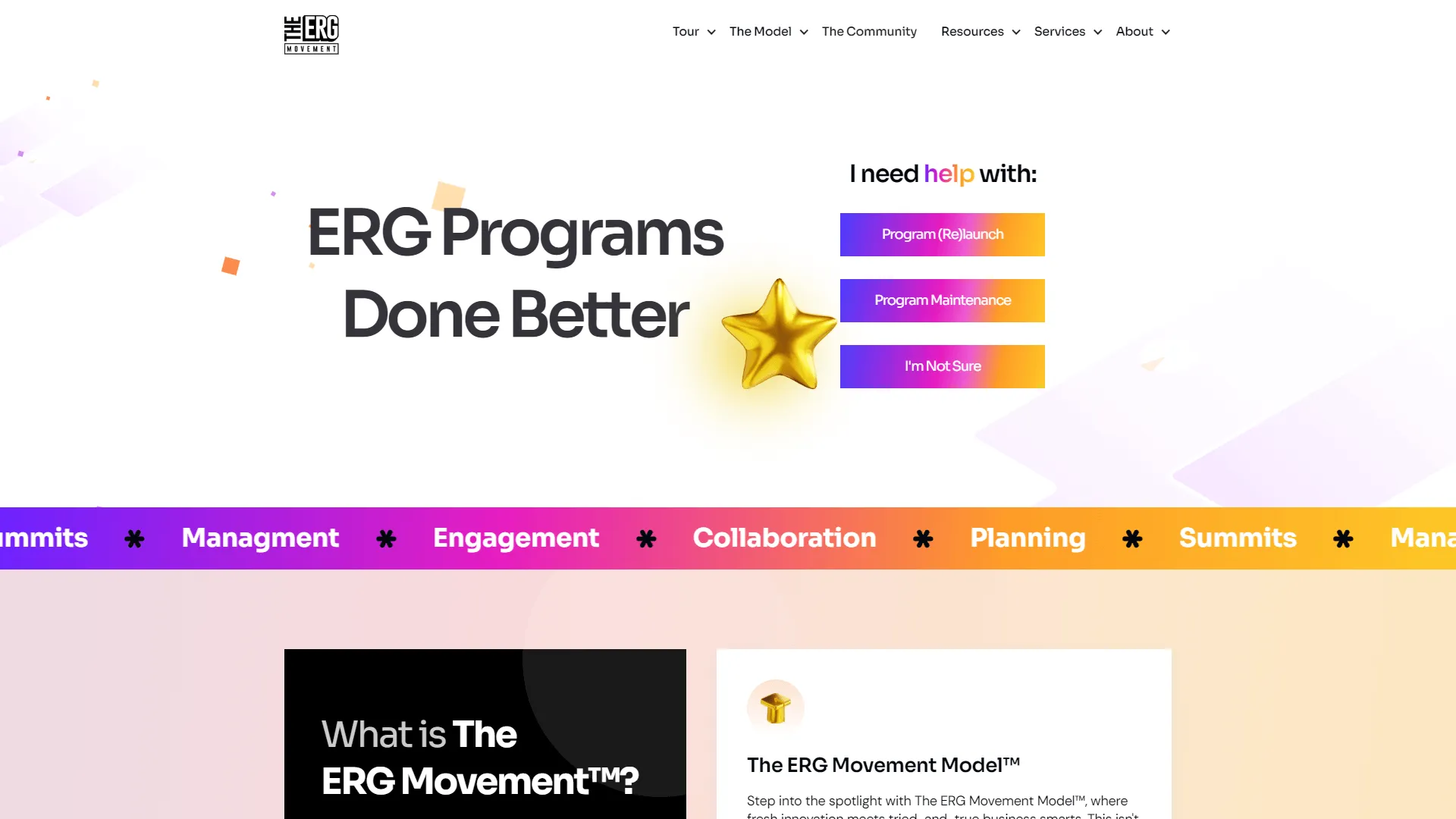 The ERG Movement website preview