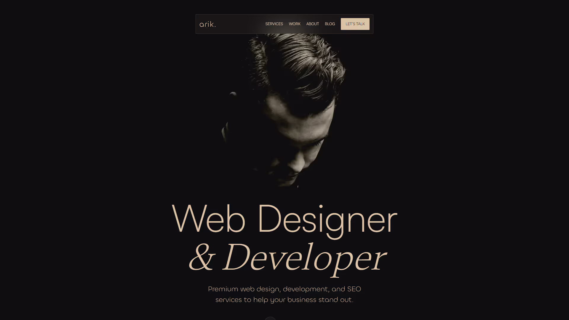 Screenshot of a Portfolio Project made in Webflow
